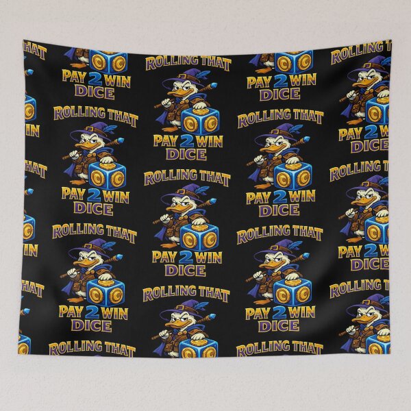 Item preview, Rolling That Pay 2 Win Dice Funny Gamer Duck Design designed and sold by TeeTimeTreasure.