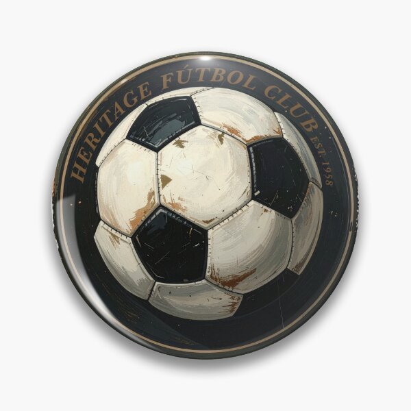 Item preview, Heritage futbol club vintage soccer ball emblem painted distressed badge retro football crest art designed and sold by icemanphotos.