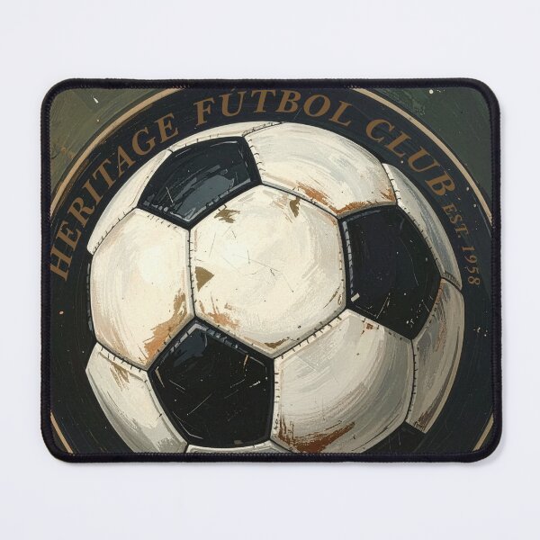 Item preview, Heritage futbol club vintage soccer ball emblem painted distressed badge retro football crest art designed and sold by icemanphotos.