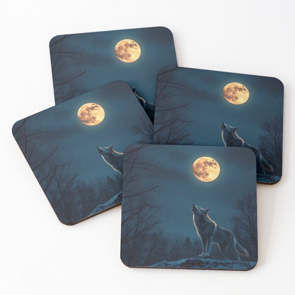 Item preview, Lobo aullando a la luna designed and sold by Black Rose Products .
