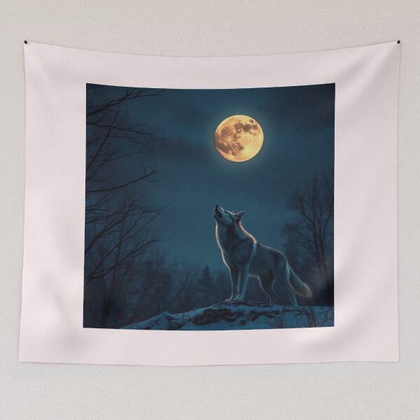 Item preview, Wolf howling moon designed and sold by Black Rose Products .