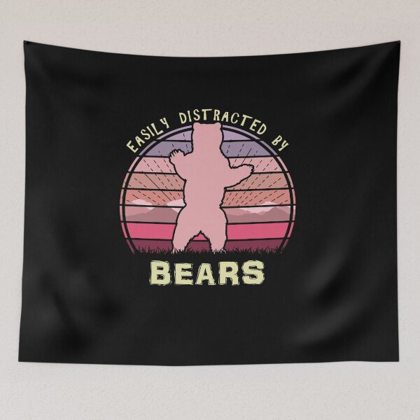 Item preview, Easily Distracted By Bears Retro Sunset Bear Lover designed and sold by marke770.