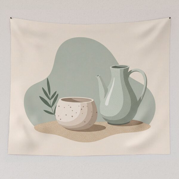 Item preview, Organic Shapes Pottery Illustration - Modern Boho Still Life designed and sold by TheDenimArt.