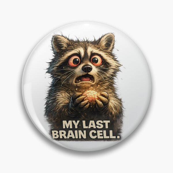 Item preview, My Last Brain Cell Funny Raccoon T-Shirt designed and sold by RebelVibeX.