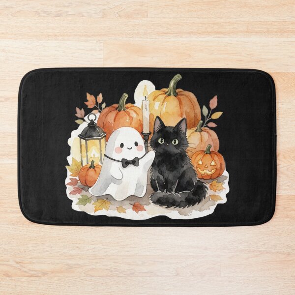 Item preview, Ghost and Black Cat | Cozy Halloween Companions designed and sold by AillustriaAK.