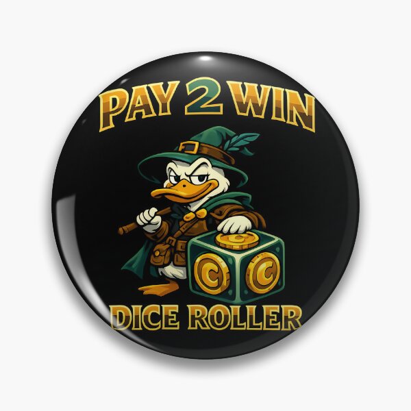 Item preview, Pay 2 Win Dice Roller Funny Gamer Duck Design designed and sold by TeeTimeTreasure.
