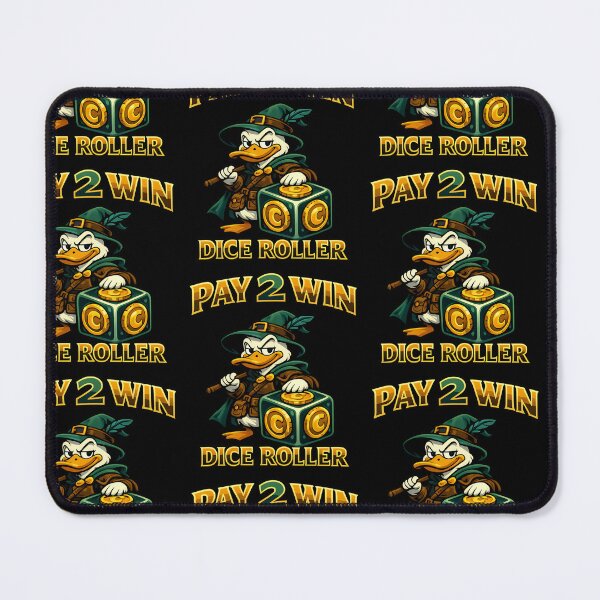 Item preview, Pay 2 Win Dice Roller Funny Gamer Duck Design designed and sold by TeeTimeTreasure.