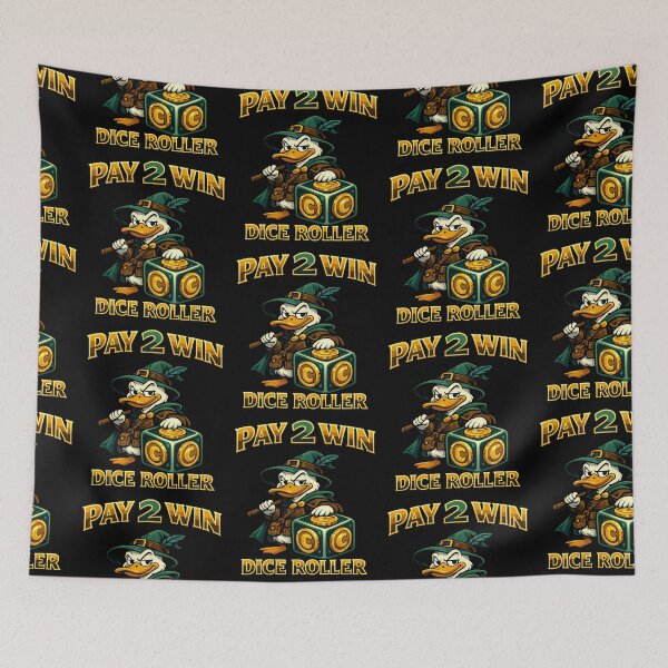 Item preview, Pay 2 Win Dice Roller Funny Gamer Duck Design designed and sold by TeeTimeTreasure.