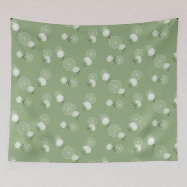 Item preview, Fluffy Queen Anne's Lace on Sage Green  designed and sold by JaygiesDesign.