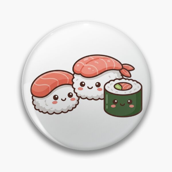 Item preview, Cute Kawaii Sushi Friends Salmon Nigiri Maki Roll Japanese Food Design designed and sold by ASfindsStore.