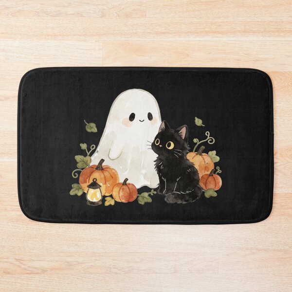 Item preview, Ghost and Black Cat | Cozy Halloween Companions designed and sold by AillustriaAK.