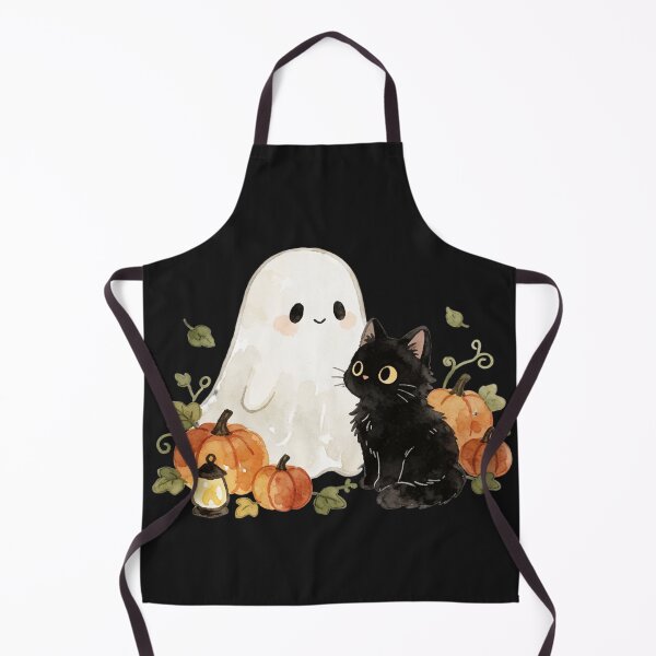Item preview, Ghost and Black Cat | Cozy Halloween Companions designed and sold by AillustriaAK.