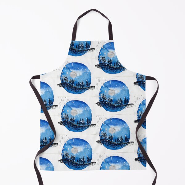 Item preview, Midnight Moon Forest – Celestial Blue Watercolour Circle Art designed and sold by Cass Harker Studio.