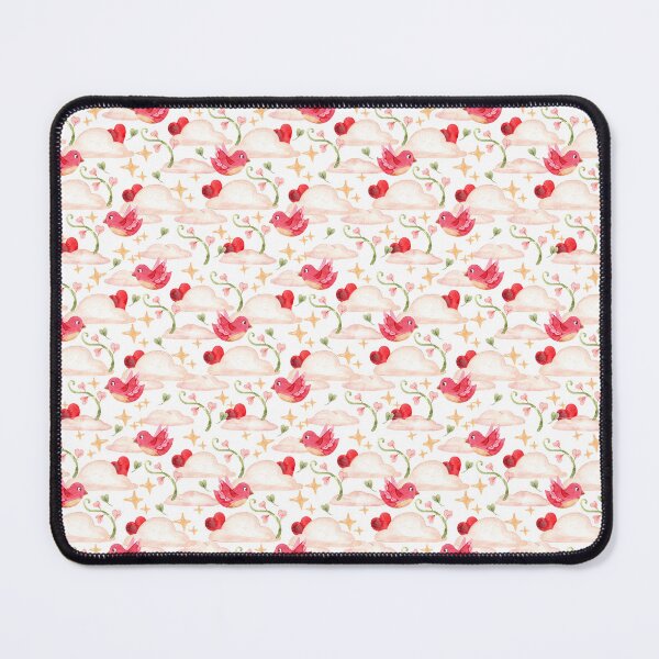 Item preview, Dreamy watercolor Valentine pattern featuring pink birds designed and sold by Sasha Zinch Design.