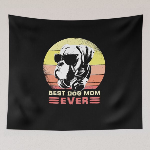 Item preview, Best Dog Mom Ever Retro Sunset Dog Lover designed and sold by marke770.