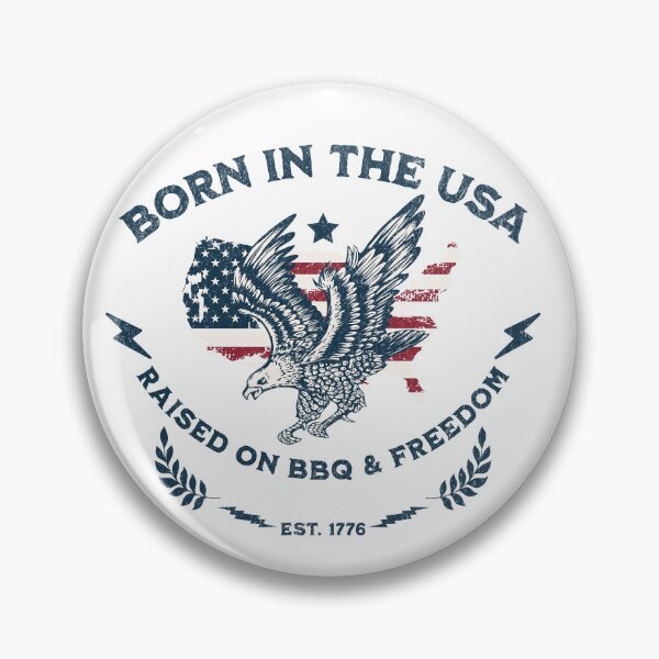 Item preview, Born in the USA Raised on BBQ and Freedom Vintage 4th of July designed and sold by CurlyDogDesigns.