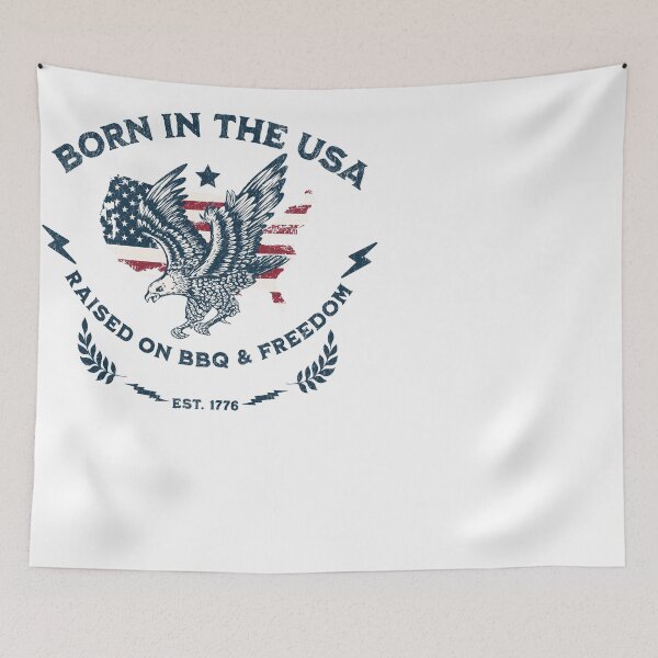 Item preview, Born in the USA Raised on BBQ and Freedom Vintage 4th of July designed and sold by CurlyDogDesigns.