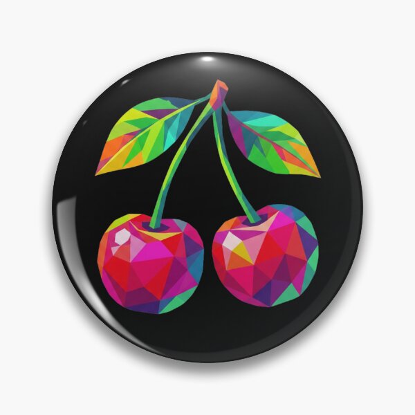 Item preview, Geometric Cherry Low Poly Colorful Fruit Art designed and sold by VintryOff.