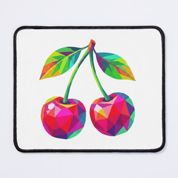 Item preview, Geometric Cherry Low Poly Colorful Fruit Art designed and sold by VintryOff.