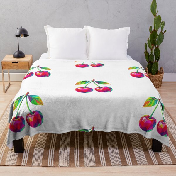 Item preview, Geometric Cherry Low Poly Colorful Fruit Art designed and sold by VintryOff.