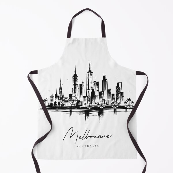 Item preview, Melbourne Australia Cityscape Vintage Skyline Sketch designed and sold by VintryOff.