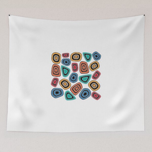 Item preview, Modern Aboriginal Inspired Dot Art Pattern ! Vibrant Indigenous Style Mosaic Pebbles ! Colorful Dreamtime Geodes Abstract Pattern designed and sold by Ulikedigital14.
