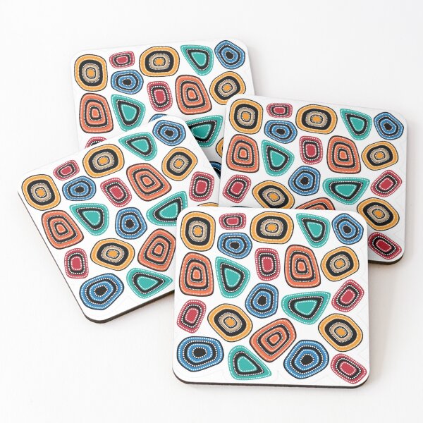 Item preview, Modern Aboriginal Inspired Dot Art Pattern ! Vibrant Indigenous Style Mosaic Pebbles ! Colorful Dreamtime Geodes Abstract Pattern designed and sold by Ulikedigital14.