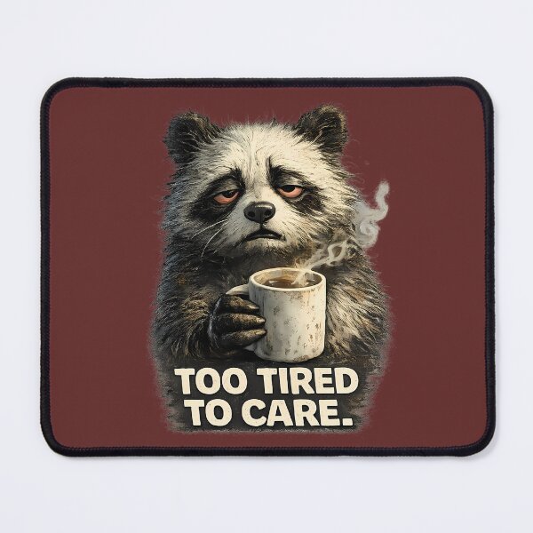 Item preview, Too Tired To Care Funny Panda T-Shirt designed and sold by RebelVibeX.