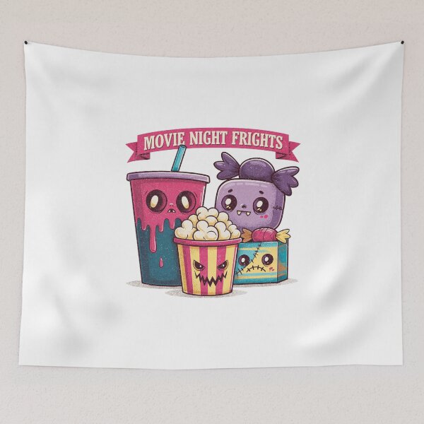 Item preview, Movie Night Frights. Kawaii Spooky Food Characters designed and sold by Anastasiia Yurevych.