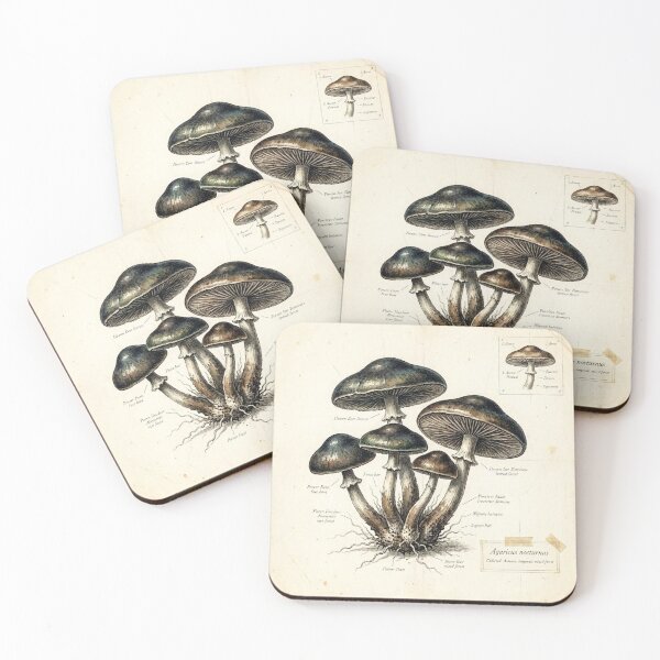 Item preview, Midnight Herbarium I – Enchanted Mushrooms designed and sold by Roberta Calabrese.