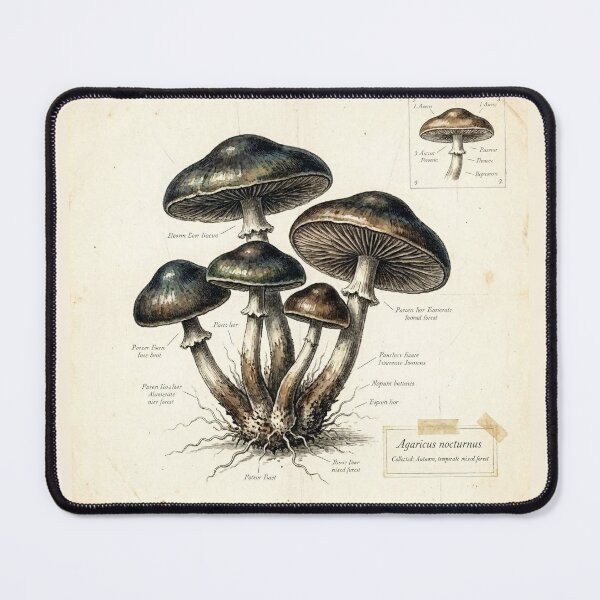Item preview, Midnight Herbarium I – Enchanted Mushrooms designed and sold by Roberta Calabrese.