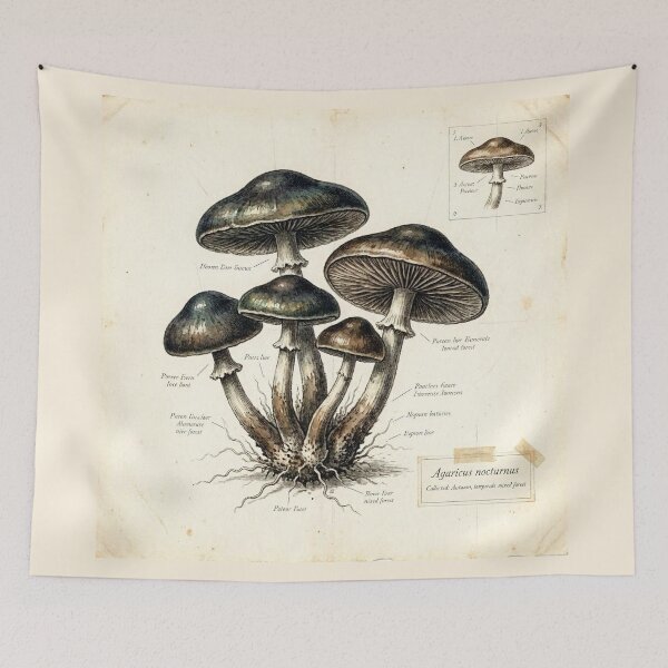 Item preview, Midnight Herbarium I – Enchanted Mushrooms designed and sold by Roberta Calabrese.