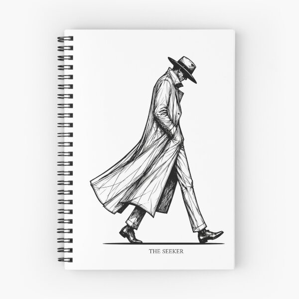 Item preview, The Seeker Walking Detective Noir Trench Coat Sketch designed and sold by VintryOff.