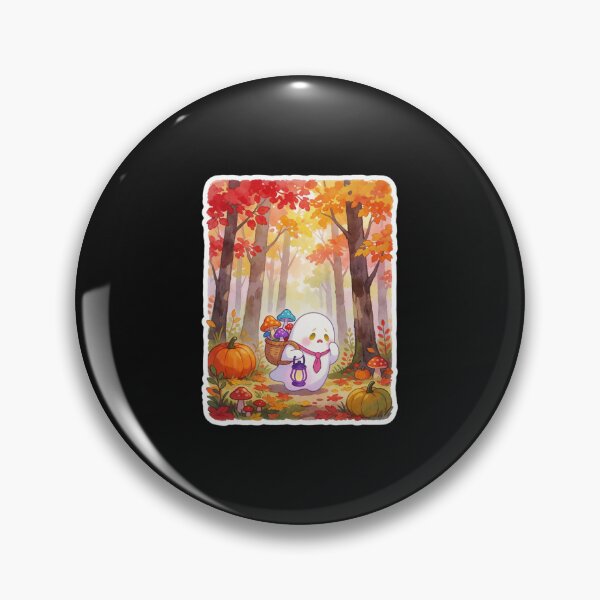 Item preview, Mushroom Gathering Ghost | Woodland Autumn Spirit designed and sold by AillustriaAK.