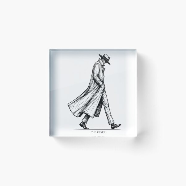 Item preview, The Seeker Walking Detective Noir Trench Coat Sketch designed and sold by VintryOff.
