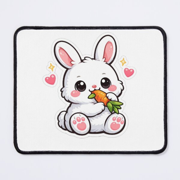 Item preview, Cute bunny - eating carrot designed and sold by HeejinDigiBliss.