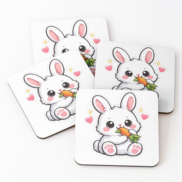Item preview, Cute bunny - eating carrot  designed and sold by HeejinDigiBliss.