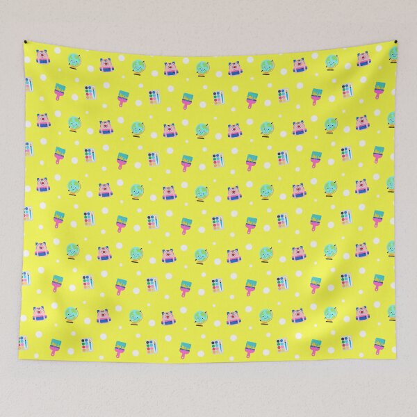 Item preview, Colorful Adorable cartoon school supplies pattern designed and sold by nuchz.