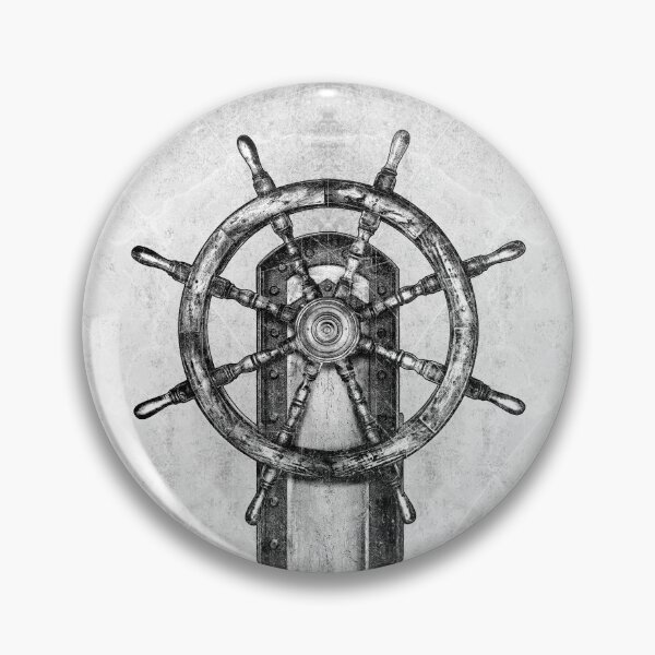 Item preview, Vintage Ship Helm Wheel Binnacle Dark Maritime Nautical Art designed and sold by Ghoul Enterprises.