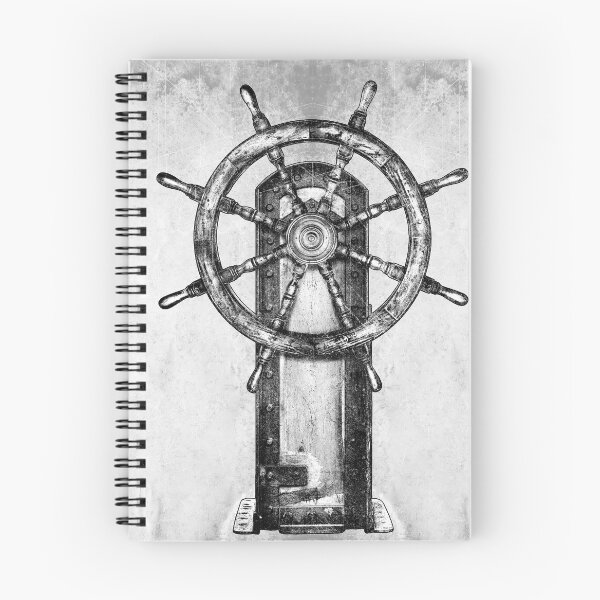 Item preview, Vintage Ship Helm Wheel Binnacle Dark Maritime Nautical Art designed and sold by Ghoul Enterprises.