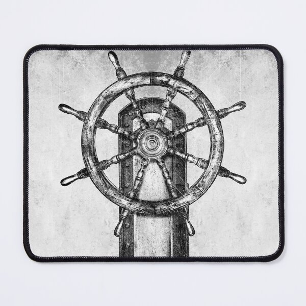 Item preview, Vintage Ship Helm Wheel Binnacle Dark Maritime Nautical Art designed and sold by Ghoul Enterprises.