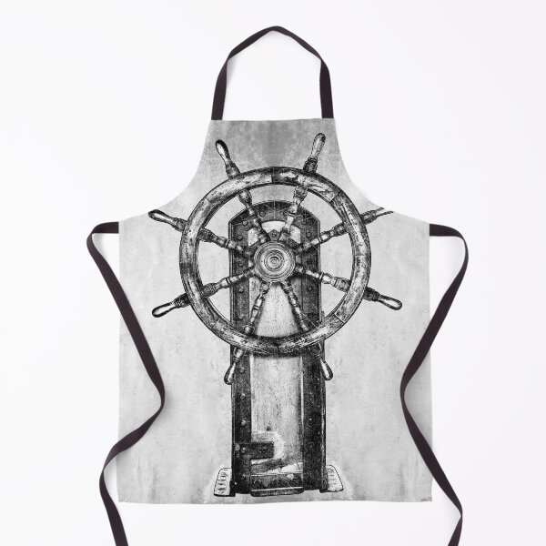 Item preview, Vintage Ship Helm Wheel Binnacle Dark Maritime Nautical Art designed and sold by Ghoul Enterprises.