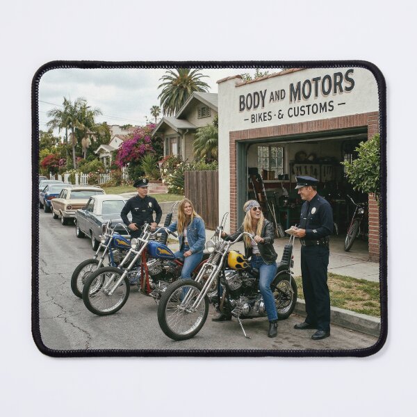Item preview, biker girls and police in california 1969 designed and sold by VERYOLDROAD BY AXTON BROWNING .