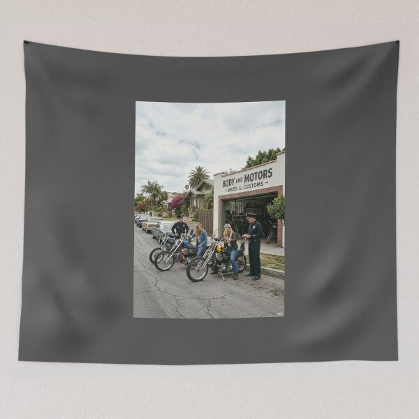 Item preview, biker girls and police in california 1969 designed and sold by VERYOLDROAD BY AXTON BROWNING .