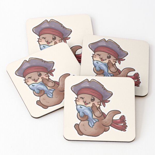 Item preview, [Otter] Little Pirate Otter with a bass fish designed and sold by makiragi.