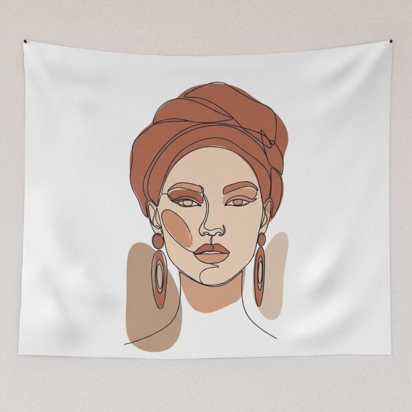 Item preview, Modern Minimalist Woman Portrait designed and sold by TheDenimArt.