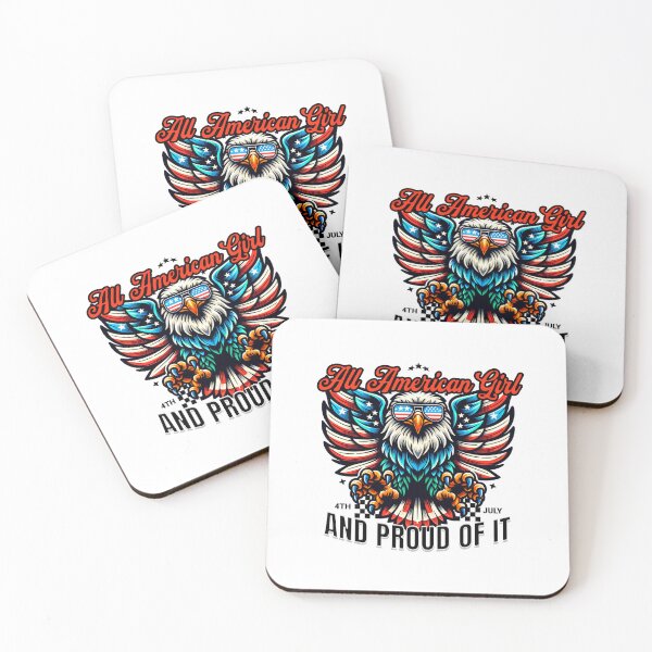 Item preview, All American Girl and Proud of It 4th of July Eagle T-Shirt designed and sold by CurlyDogDesigns.