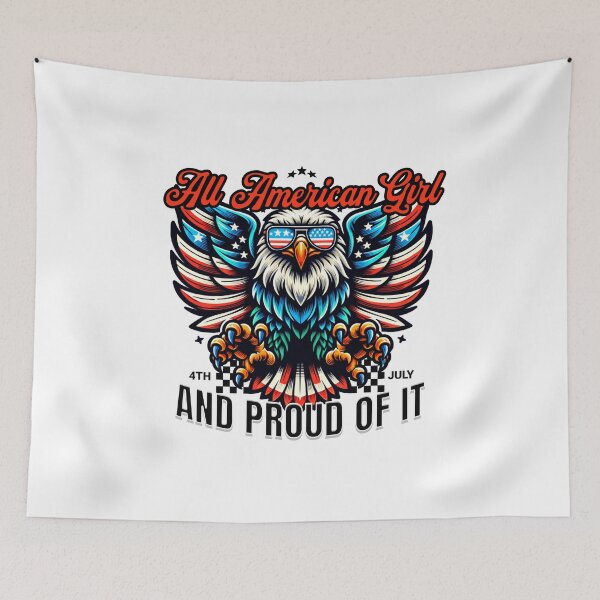 Item preview, All American Girl and Proud of It 4th of July Eagle T-Shirt designed and sold by CurlyDogDesigns.