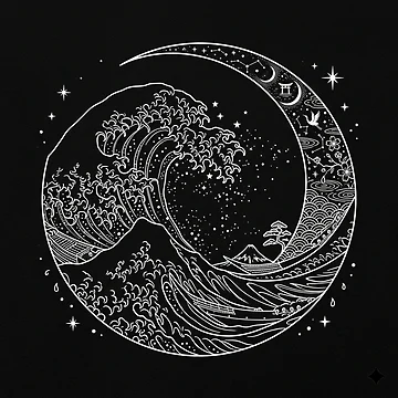 Artwork thumbnail, Lunar Wave by Stickersdevelop