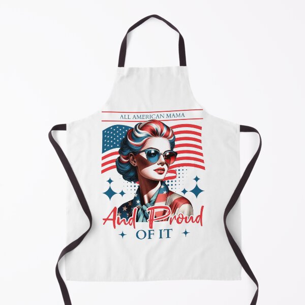 Item preview, All American Mama Retro Pin Up 4th of July Patriotic T-Shirt designed and sold by CurlyDogDesigns.